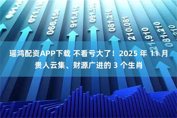 瑶鸿配资APP下载 不看亏大了！2025 年 11 月贵人云集、财源广进的 3 个生肖
