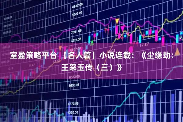 室盈策略平台 【名人篇】小说连载：《尘缘劫：王采玉传（三）》